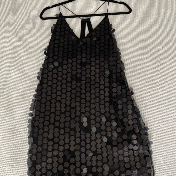 H&M Black Sequin Slip Dress - Size 4 - Picture 6 of 6